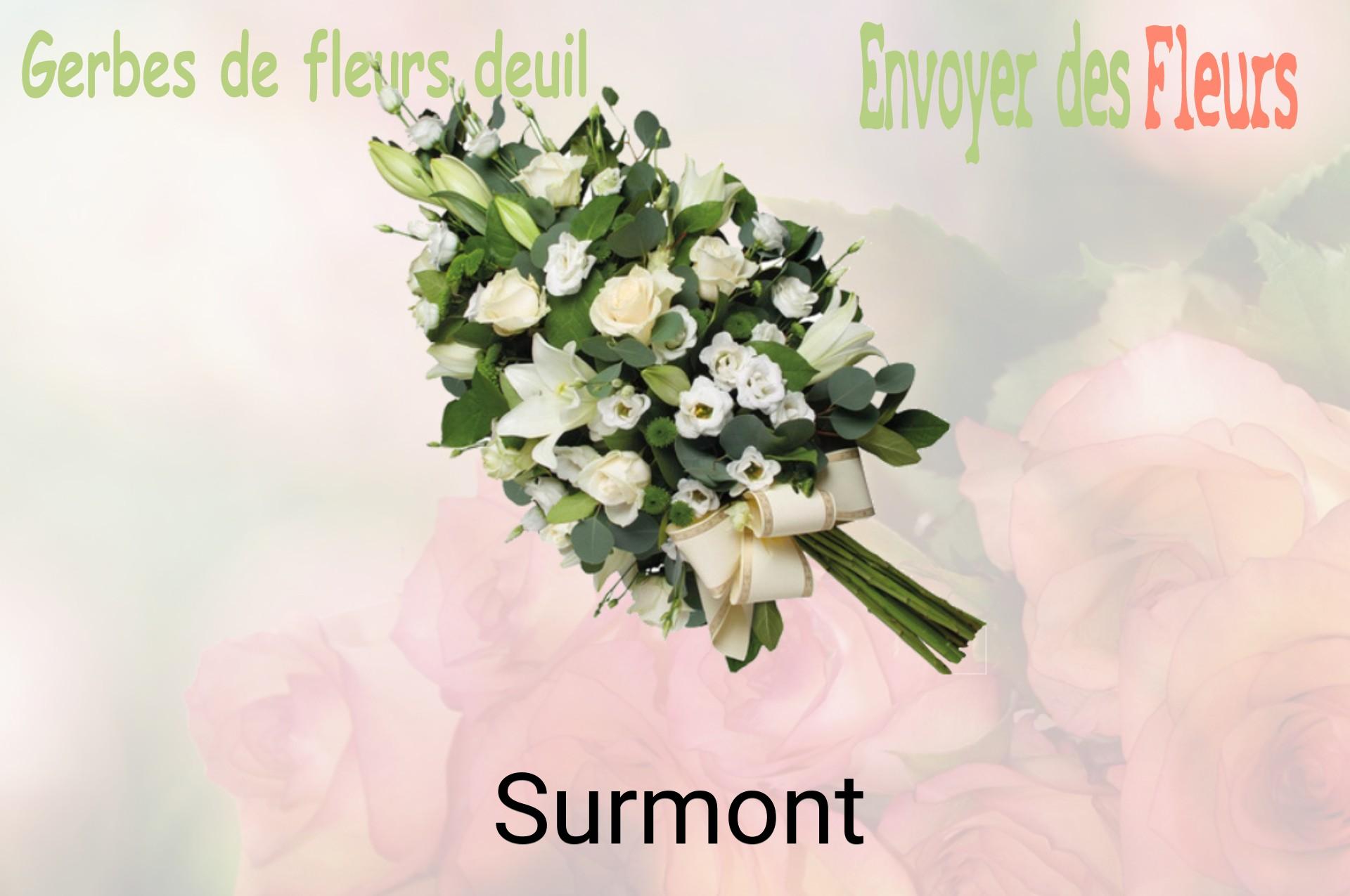 Gerbe de fleurs de deuil livrée à Surmont